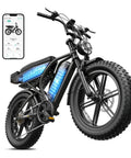 Adult Electric Bike, 750W Motor 1500W Peak Power with LED battery display, designed for city and dirt path commutes.