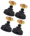 Adjustable Furniture Risers Set Of 4, Heavy Duty 400kg Load Bearing Nonslip Leveling Feet For Sofas Tables Chairs And Shelves, Easy Height Adjustment, Reduces Wobble Noise And Vibration On Uneven Floors, black plastic and metal adjustable furniture feet