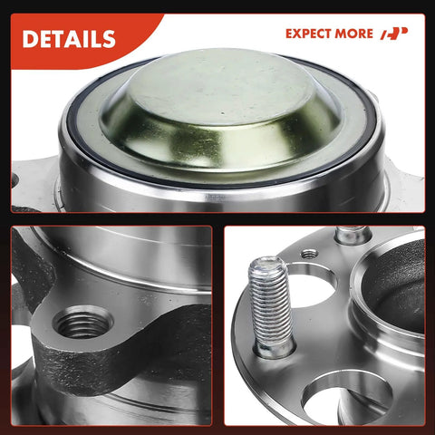 Close-up of 2 Pack Rear Wheel Bearing And Hub Assembly 5 Lug For Honda Civic 2013 2014 2015 And Acura ILX 2013 2014 2015
