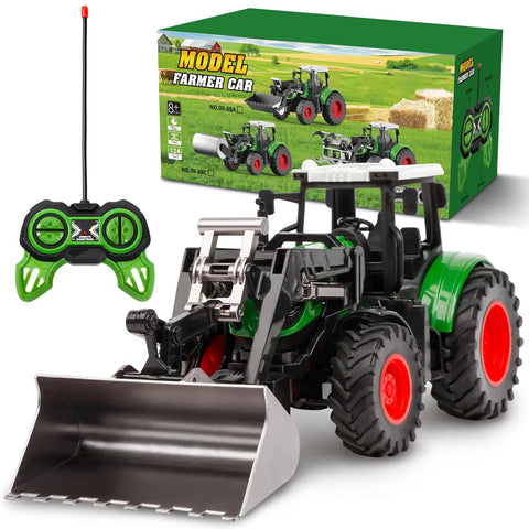 Remote Control Tractor Toy One Twenty Fourth Scale For Kids Ages 3 To 9 With Lights And Sounds All Terrain Indoor Outdoor RC Farm Vehicle