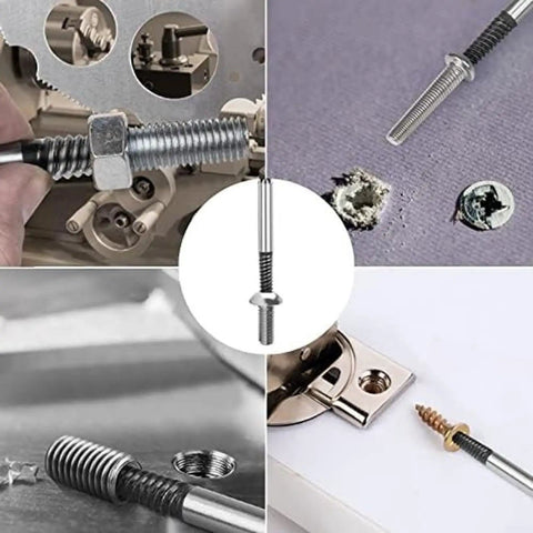 Premium 8-Piece Screw Extractor Kit Made From Heat Treated Carbon Steel. heavy duty double headed bits removing stripped bolts