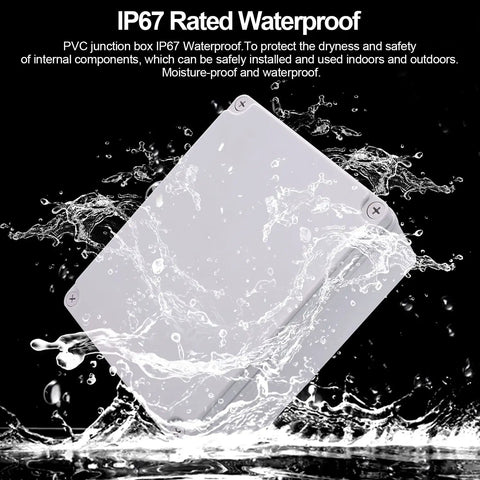 Waterproof Dustproof IP67 Junction Box ABS Plastic Enclosure submerged, demonstrating moisture resistance, 8x6x4 inches gray