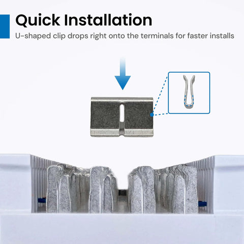 66 Block Bridging Clips, 100 Pack Tin Plated Phosphor Bronze for No Fuss Quick Install Electrical Terminal Interconnection on 66 Blocks
