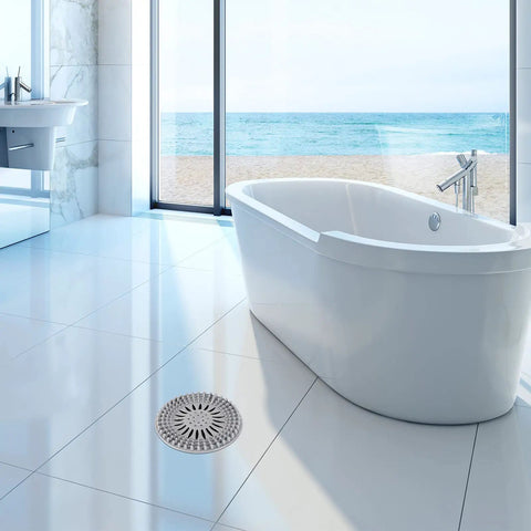 Durable Silicone Hair Catcher Inside Drain Protector for Bathroom Bathtub and Kitchen Easy to Install and Clean in modern bathroom setting