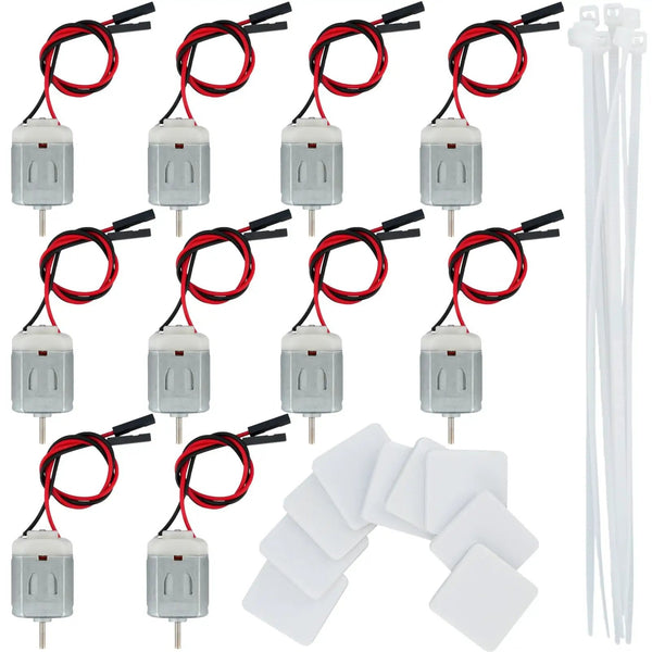 Mini 130 DC Motors Kit Ten Pack - Up to 25000 RPM ✓