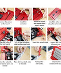Step-by-step guide for installing Adjustable Table Saw Push Handle With Aluminum Alloy Vertical Backer And Clamp for woodworking.