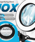 10X Magnifying Glass With LED Light, Adjustable Stand And Clamp Desk Lamp showcasing glass lens and flexible arm