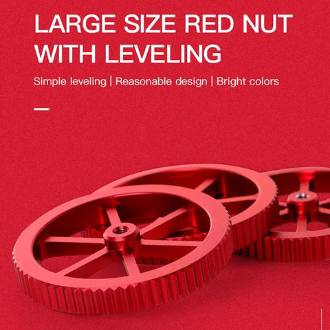 Metal Hand Twist Bed Leveling Nuts Set with Heatbed Silicone Leveling Columns Mount Buffers for Ender 3 V2 Pro CR 10S Pro Red