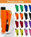 JINRUITOP 16-pack car emergency keychains; 7.5 cm long, 3-in-1 glass breaker/seat belt cutter/whistle; assorted colors