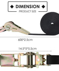 Dimensions of 10 Pack 1 Inch By 20 Foot No Hook Ratchet Straps, Heavy Duty Tie Down Straps For Motorcycle Trailer Kayak, Endless Ratchet