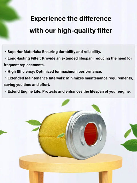 Honda GX Series Air Filter Kit 2 Pack for GX140 GX160 GX200 5hp 5.5hp 6.5hp Engines with yellow filter and metal mesh