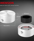 Metal Footswitch Topper for Guitar Effect Pedals with Rubber Insert and Dual Set Screws, Silver Stomp Pedal Button Cap, diagram
