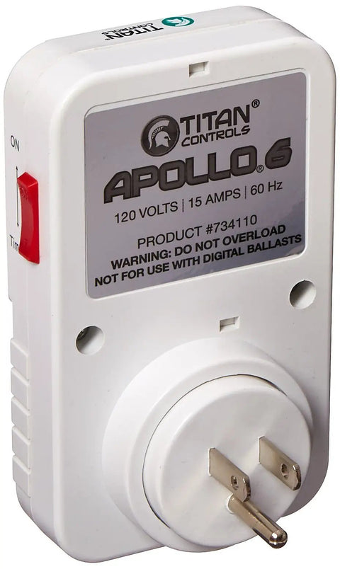 Single Outlet Mechanical Timer 120V 15 Amp Apollo 6 No Fuss Schedule Timer For Pumps And Fans With 15 Minute Intervals Easy To Set And Operate Durable 15 Amp Power Control Do Not Use With Digital Ballasts