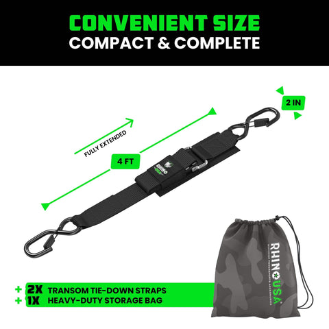 Beefy 2 Inch By 48 Inch Boat Trailer Straps Heavy Duty Tie Down Straps For Trailers And Watercraft Universal Fit For Pontoon