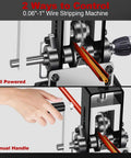 Drill Powered Manual Wire Stripping Machine For 0.06 To 1 Inch Wires with drill and hand crank in action