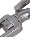 Close-up of 304 Stainless Steel American Type Swivel Lifting Clevis Chain Hook With Latch, showcasing latch and swivel mechanism.