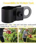 Badass Weed Eater Shoulder Strap Clamp Bracket compatible with 26Mm and 28Mm tubes, shown from the front.