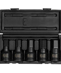 Heavy Duty 3/4 To 1-1/4 Inch Drive Impact Hex Driver Set, 5-Piece SAE, Cr-Mo Steel, Solid One-Piece Construction, Dual Markings in Case