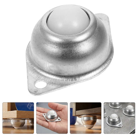 Dope 12 Piece Carbon Steel Swivel Ball Transfer Bearing Set With Two Hole Screw Mount Zinc Plated Finish For Heavy Loads Smooth Rolling Motion And Whisper Quiet Performance In Transmission And Industrial Gear Bases - Close-up of swivel ball bearing.