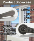 Three Eighths Inch Spline Crank Handle Replacement For 1974 To 1995 Casement Windows with stone finish shown by window