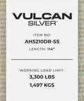Axle Tie Down Strap Kit With Ratchet And Snap Hooks 2 Inch By 114 Inch Silver Series 4 Pack 3300 Pound Safe Working Load label