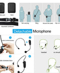 Image showing Bluetooth Voice Amplifier With Portable Speaker And Wireless Microphone For Teachers Tour Guides Public Speakers And Fitness Instructors 15W Mute Feature Gig Ready For Large Rooms WB002, depicting use and assembly.