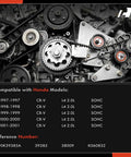 Honda HRV Serpentine Belt Drive Kit With Tensioner Replacement For 2016 Through 2020 1.8L Models Includes Serpentine Belt Tensioner And Tensioner Pulley mounted on engine