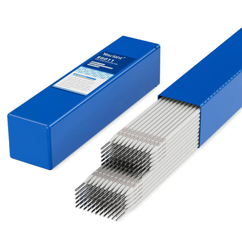 E6011 Welding Rods Three Thirty Second Inch Five Pound Carbon Steel Electrodes in blue packaging for all position arc welding