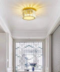 Modern Crystal Ceiling Light Fixture Flush Mount Chandelier For Kitchen Bedroom Living Room With G9 Socket Height 6.06 Inches Width 12 Inches Crystal That Pops And Elevates Your Home Vibe in hallway