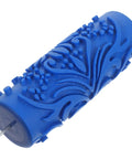 Knockout Rubber Paint Roller For Wall Decoration And Flower Patterned Embossing Texture DIY Projects featuring blue rubber design.