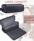 Grab And Go Hair Tools Travel Case with Heat Resistant Mat shown open with large capacity compartments, 16.5x5.5x5.5 inches