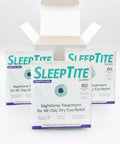 Super Comfy Overnight Eyelid Seals For Dry Eye Relief And Nighttime Comfort With Gentle Sensitive Adhesive To Lock In Moisture While You Catch Some Zs Includes A Practical Three Pack Bundle in a white box.