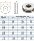 HARFINGTON F5-12M miniature thrust ball bearings, 5mm bore, 12mm OD, 4mm thick, chrome steel with washers, set of 4