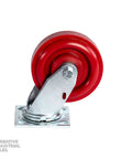 Straight Up Heavy Duty 6 Inch Polymer Swivel And Rigid Casters With Precision Sealed Bearings 1400 Lbs Capacity red rubber caster wheel with metal swivel base