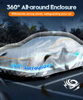All Weather Waterproof Car Cover With Six Layer Protection, Universal Fit For Sedans, Coupes And Convertibles in storm