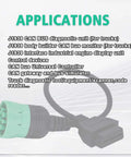 9 Pin To 16 Pin OBD2 Adapter Cable For Heavy Duty Trucks And Commercial Vehicles Type 2 Green J1939 Connector Plug