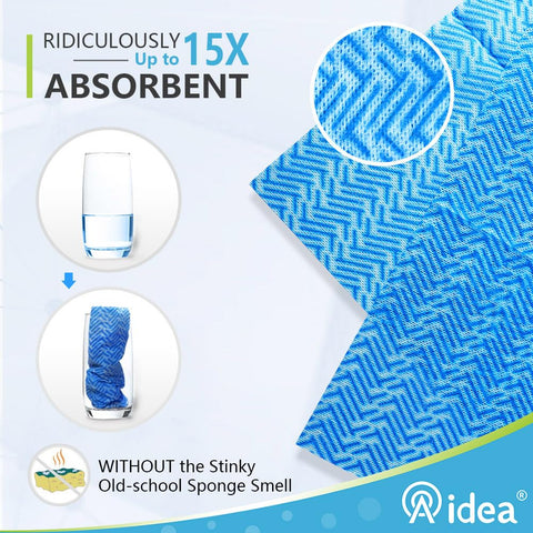 Ultra Absorbent Reusable Cleaning Wipes 40 Count 12x24 Inch Multi Purpose Towels For Kitchen And Home Cleaning Durable