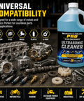 Badass Ultrasonic Cleaner And Degreaser Concentrate Knocks Out Grease Carbon Makes Eight Gallons For Carburetors Fuel Injectors Engine Parts Water Based Formula 128 Oz with assorted metal parts
