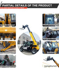Built Different Heavy Duty Telescopic Handler Forklift With Smart Boom Extension Engineered For Rough Terrain Grinds and detailed components.