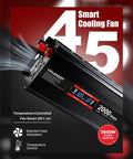 No Sweat Setup Heavy Duty Road Warrior 2000 Watt 12V DC To 110V AC Inverter With Smart LCD Screen and cooling fan.