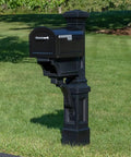 Atherton Mail Post For Side And Undermount Mailboxes, No-Fuss Install, Weather Resistant Outdoor Post, Onyx Black
