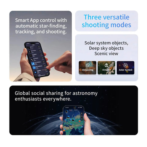 Smart app controls All In One Smart Digital Telescope With Built In Camera Ultra Portable Travel Companion For Astronomy Lovers