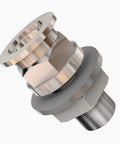 Metal baseplate bulkhead feedthrough to KF25 flange adapter, 1-inch, for vacuum chamber openings