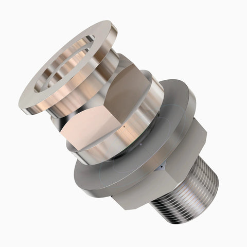 Metal baseplate bulkhead feedthrough to KF25 flange adapter, 1-inch, for vacuum chamber openings