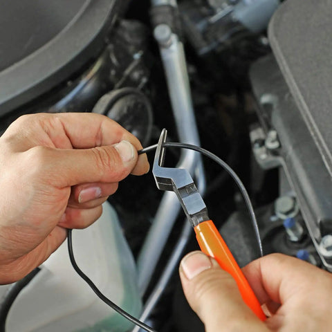 Panel Clip Pliers For Auto Trim Removal And Fastener Pry Tools With Non Marring Tips in use cutting wire in car engine bay