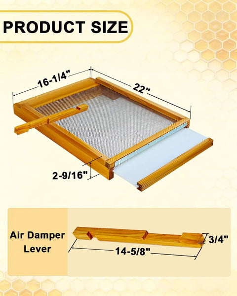 Screened Beehive Bottom Board For 10 Frame Langstroth Hives With Beeswax Coated Solid Wood Base Easy Ventilation And Moisture Control