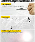 Close-up of premium polyester fabric of Portable Spray Booth Tent For DIY Furniture Painting with waterproof feature.