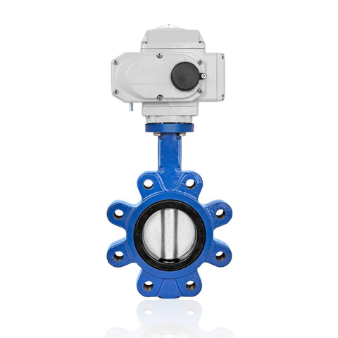 Rock Solid Heavy Duty 4 Inch Dn100 Lug Butterfly Valve With 110V Ac Electric Actuator and Aisi304 Stainless Steel Disc EPDM Seat for steady water and air flow in industrial pipelines.