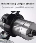 Heavy Duty Hydraulic Bearing Puller With Hand Pump, detailed view of ZG 3/8 quick connector and thread locking mechanism.
