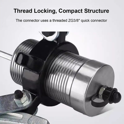 Heavy Duty Hydraulic Bearing Puller With Hand Pump, detailed view of ZG 3/8 quick connector and thread locking mechanism.